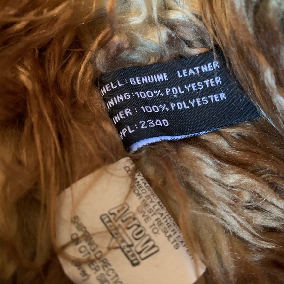 Vintage Y2K Rafaello Leather Penny Lane Afghan Leather Coat w/ Fur Collar Sz L - Picture 4 of 5